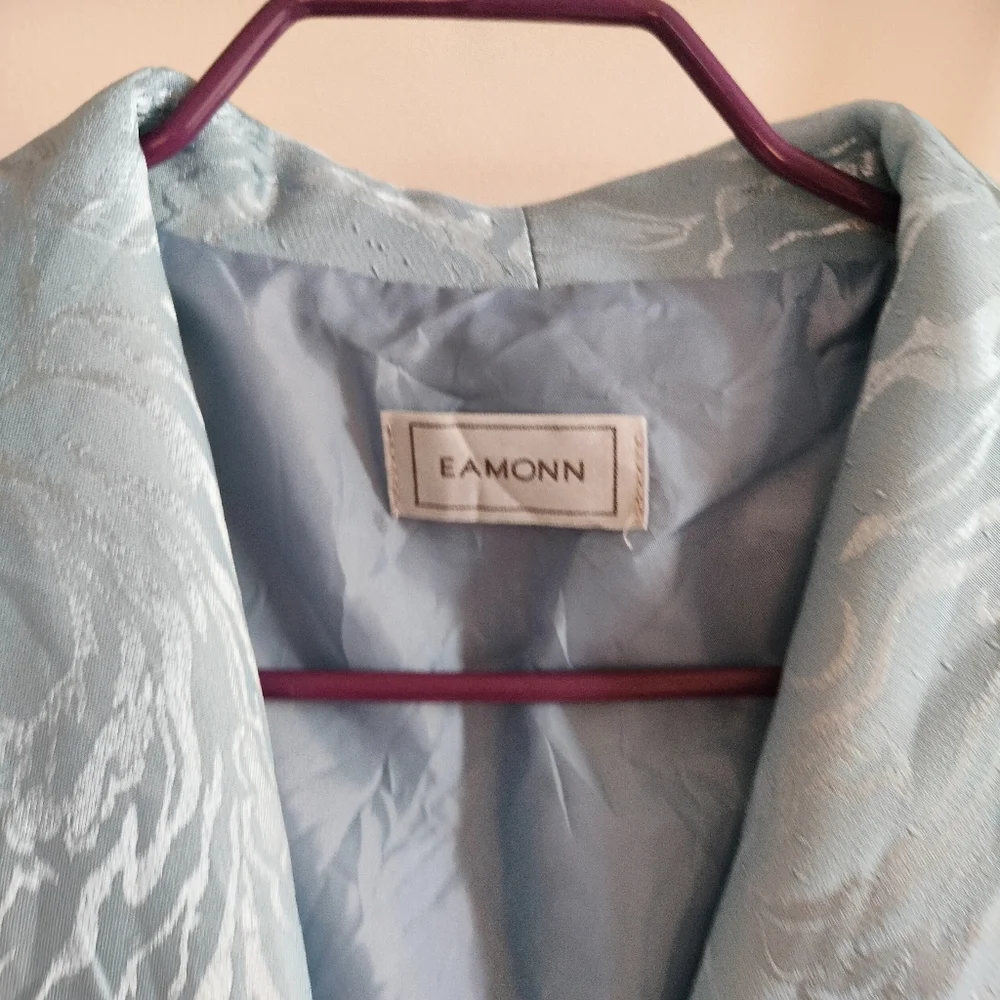 Light Blue Brocade Blazer - Picture 3 of 14